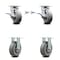 Service Caster 6 Inch Kingpinless Thermoplastic Wheel Caster Brake & Swivel Lock 2 Rigid, 2PK SCC-KP30S620-TPRRF-SLB-BSL-2-R-2 - alternate 1